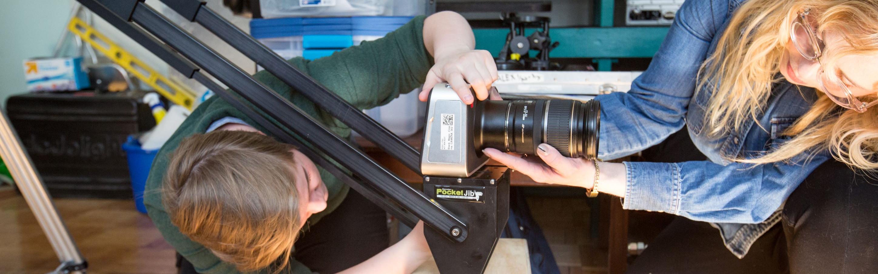 student filming