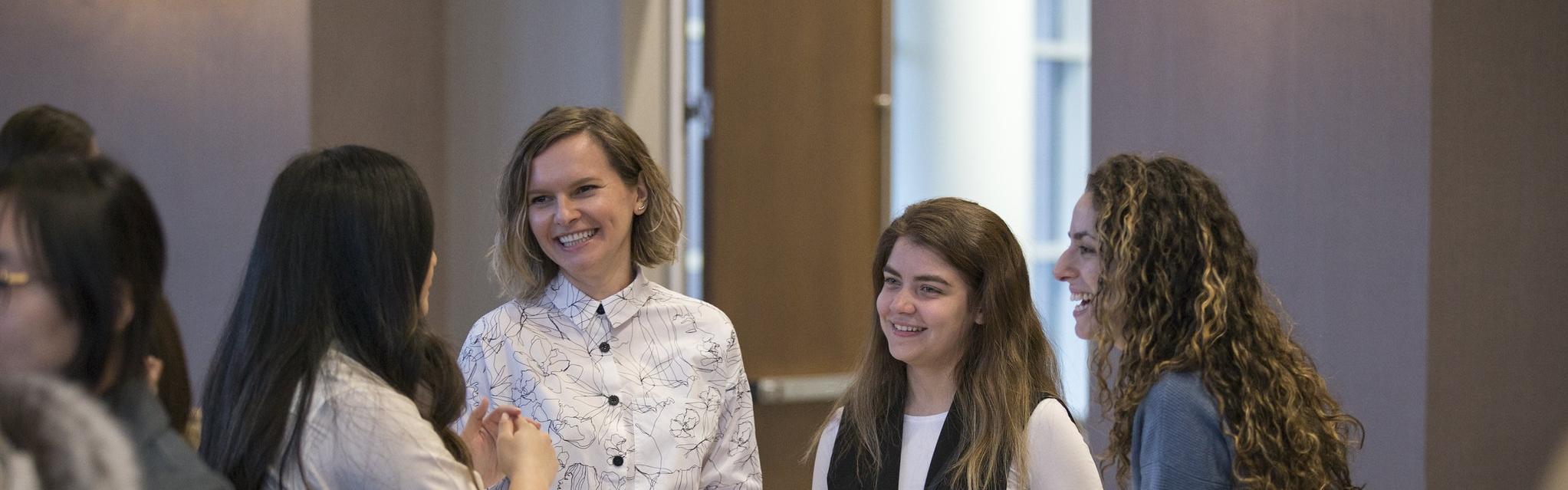 students networking at a recruiting event