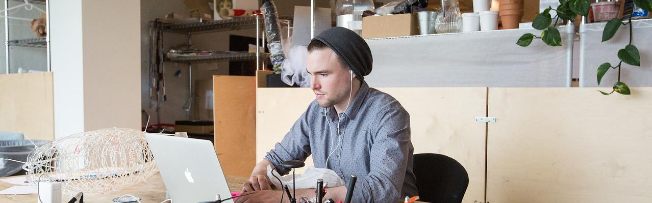 student working remotely