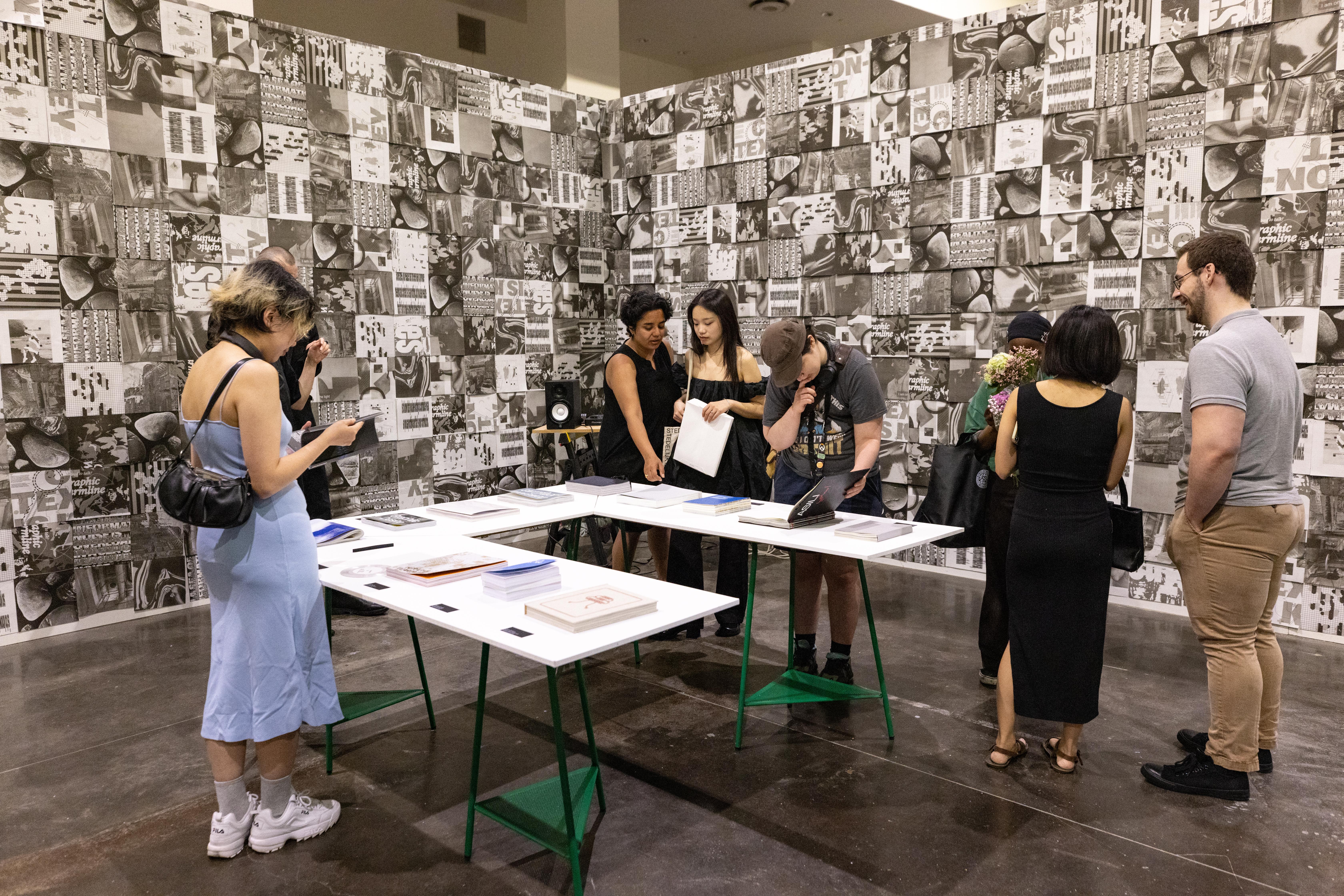 students at an exhibition