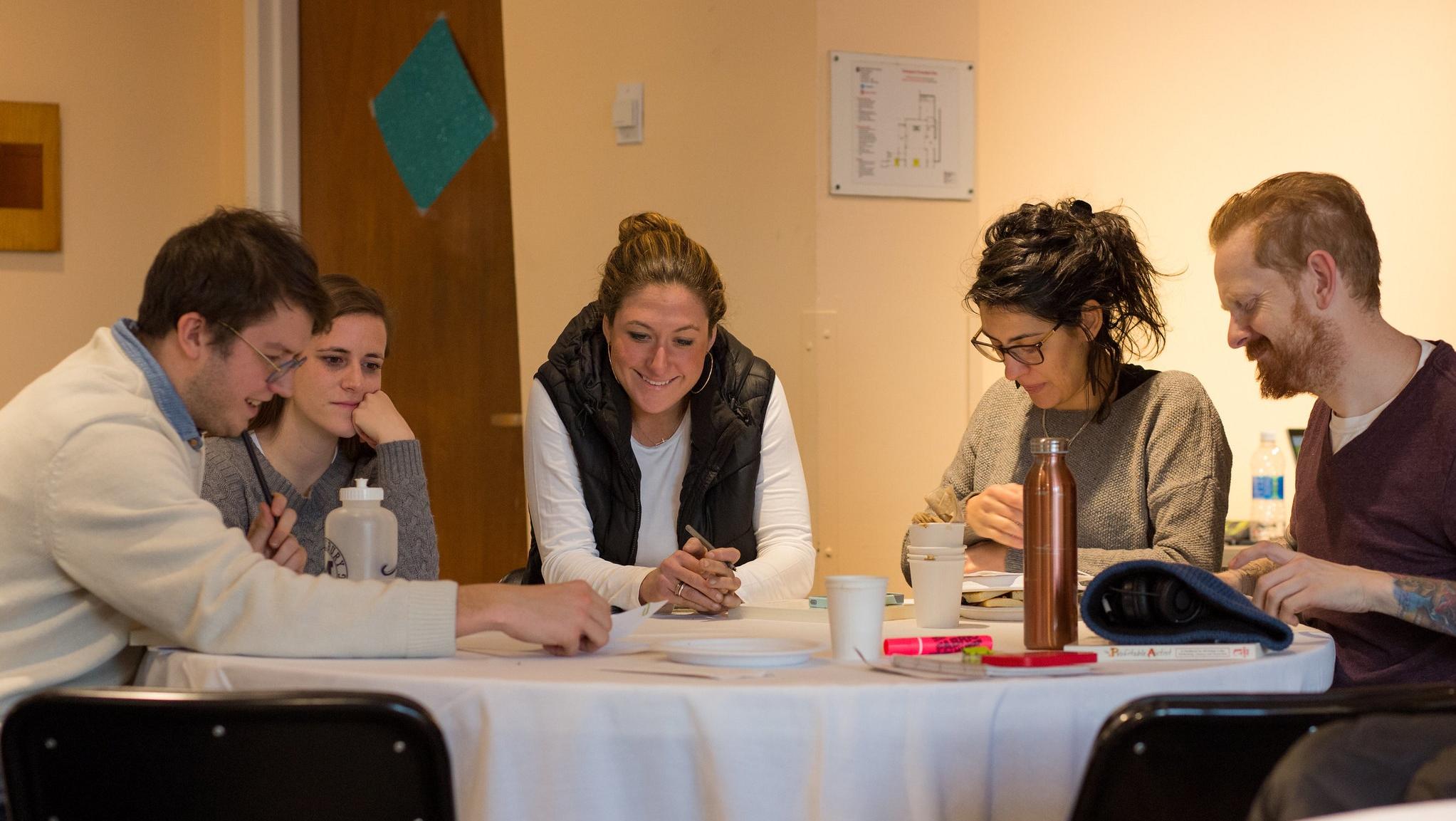 professionals at a networking event