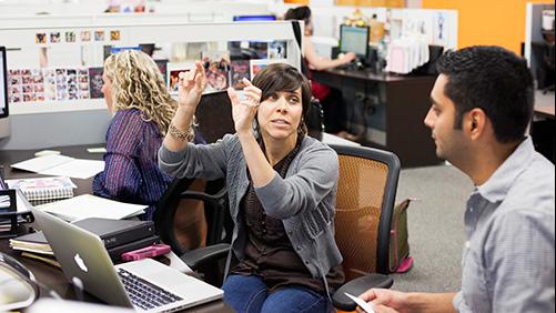 view of people working at agency access
