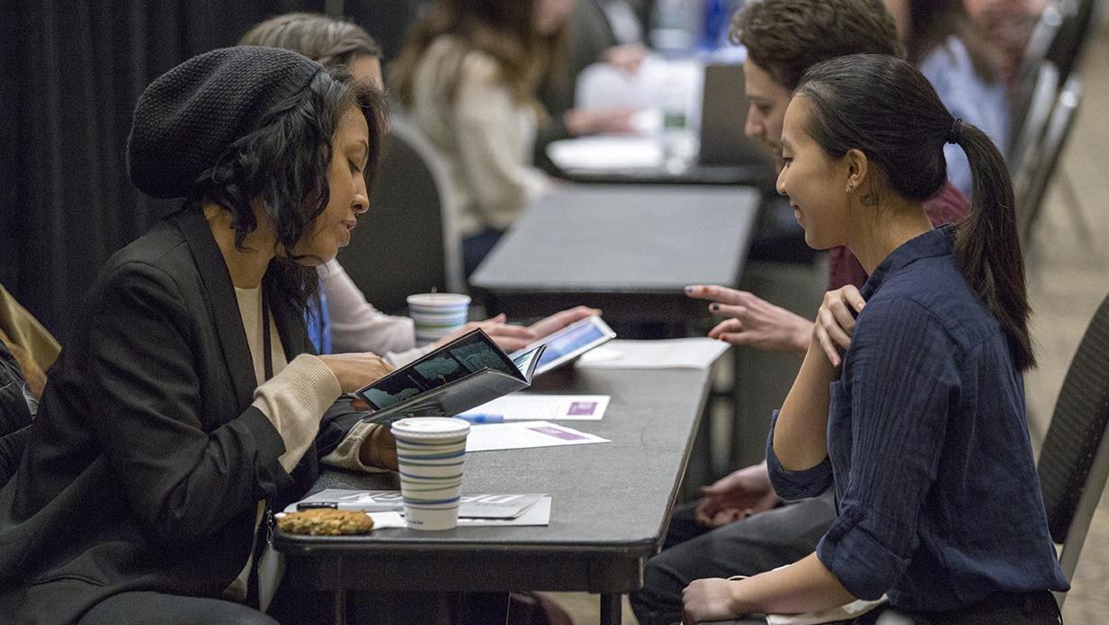 employer and student in conversation